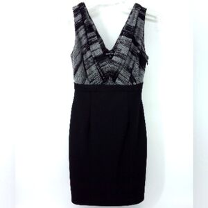 Gianni Bini Cocktail Black Gray Sheath Dress 0 Formal Office Party Wedding